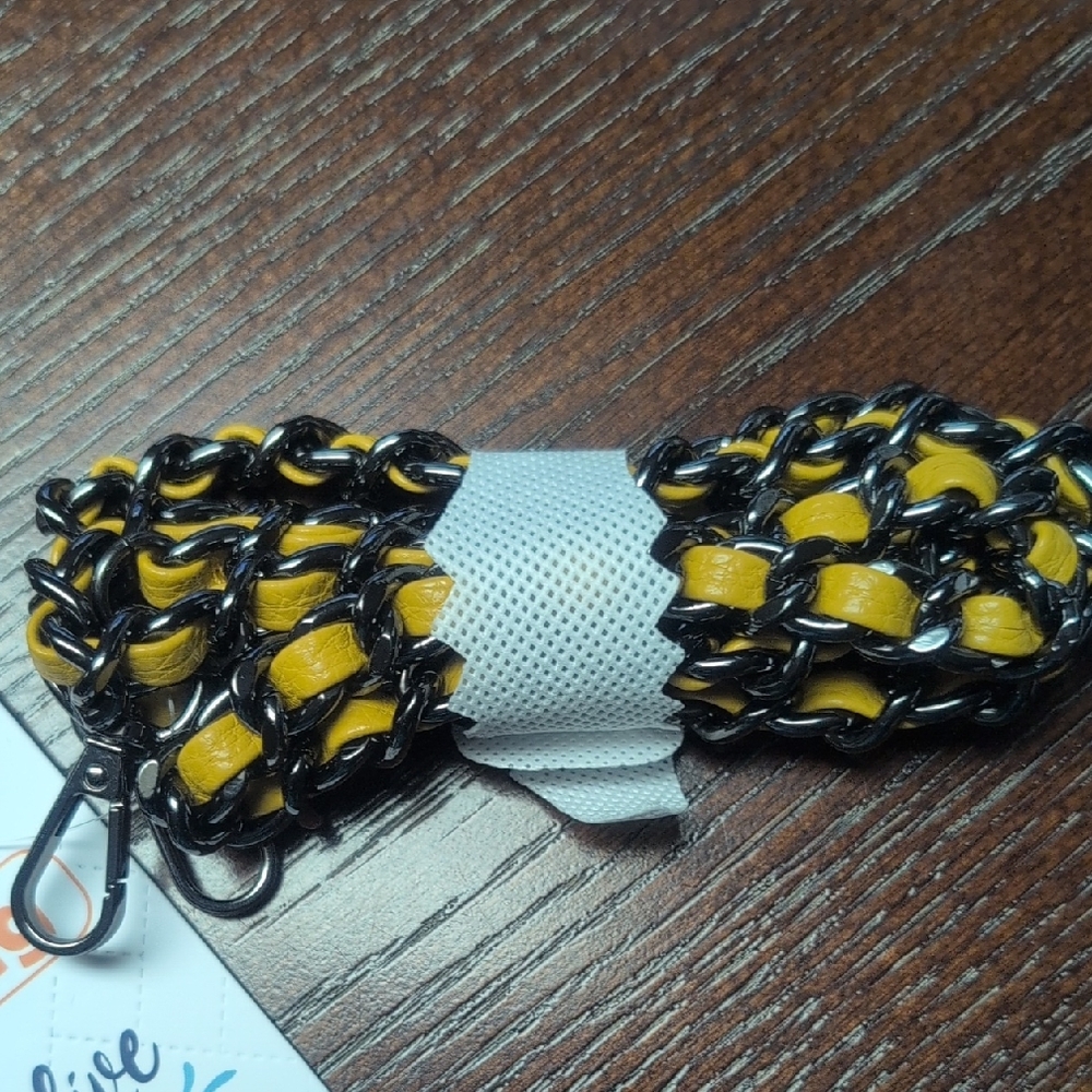 Brand New Lug Metal Strap With Vegan Leather In Amber Yellow!